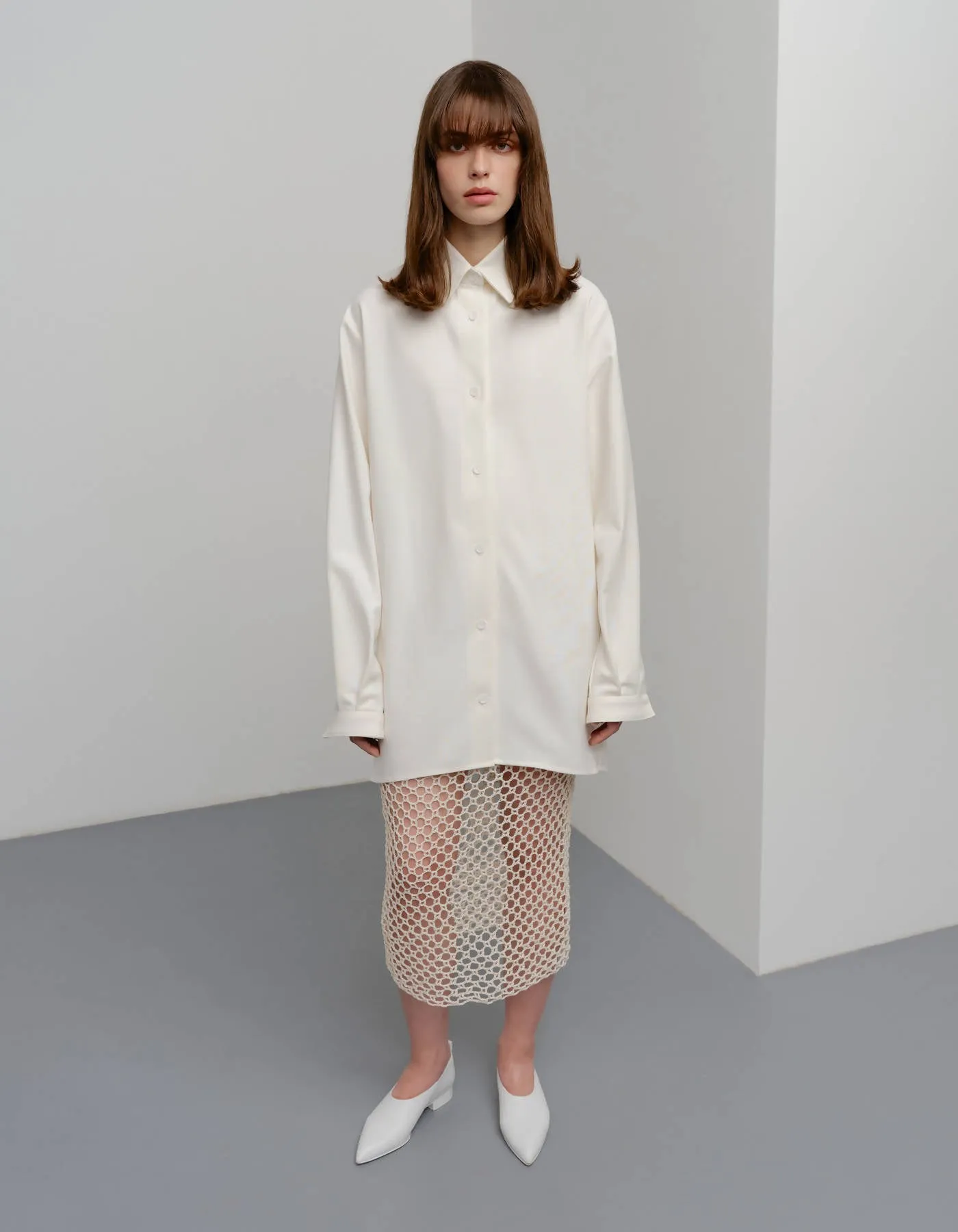 Crochet Midi Skirt - Ivory