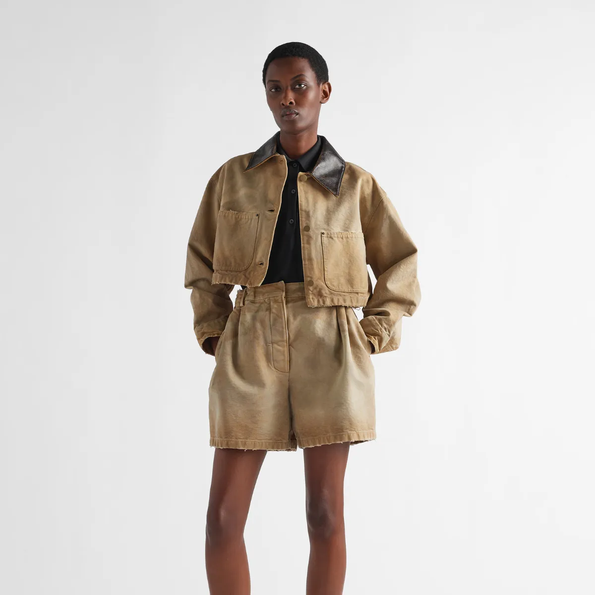 Cropped canvas jacket