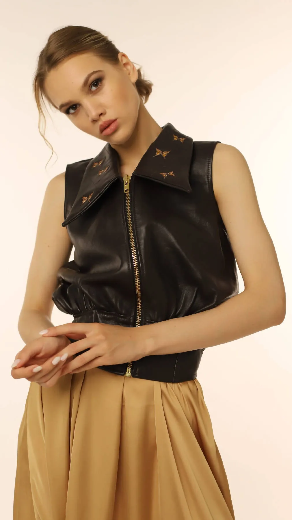 Cropped Leather Jacket