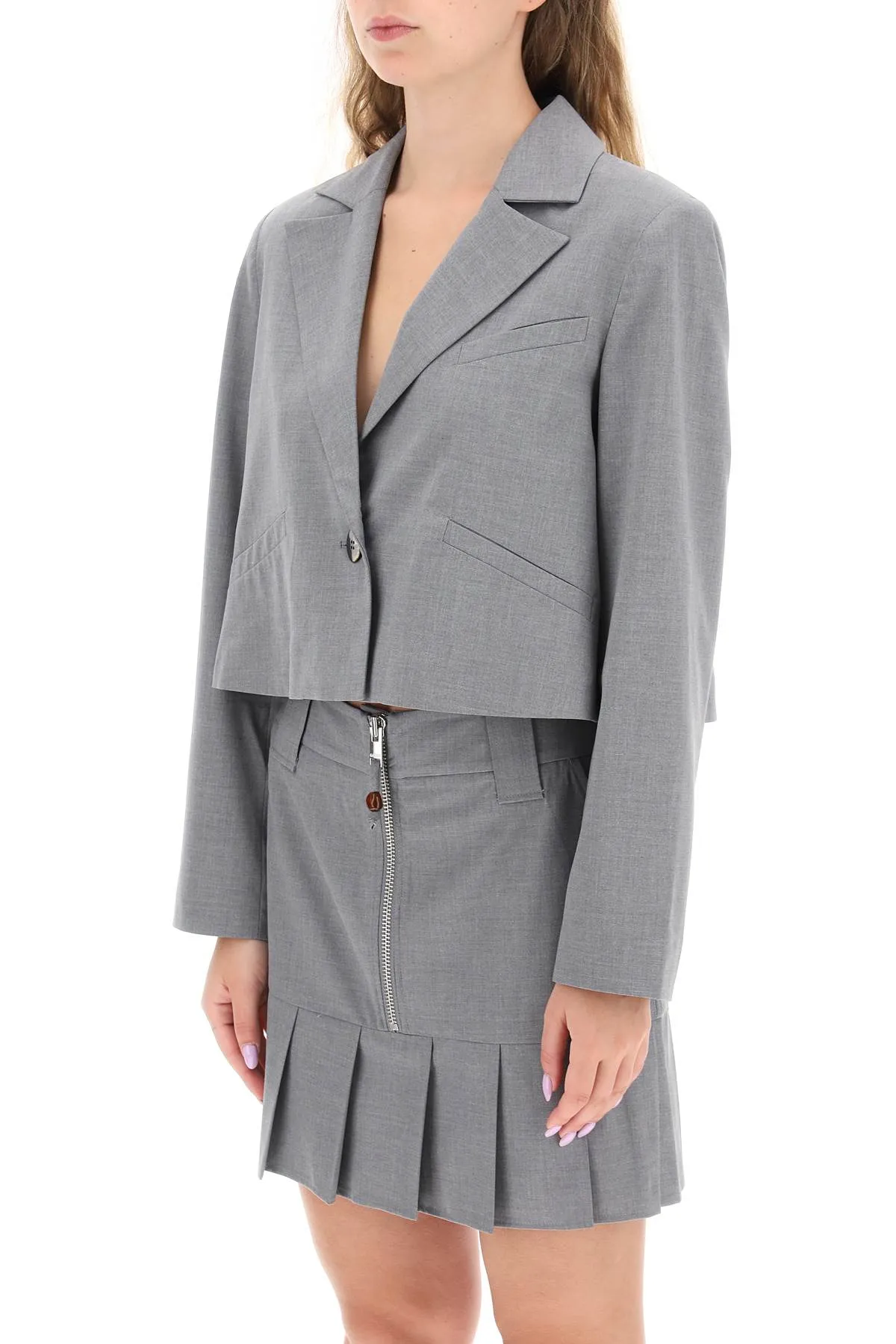 cropped single-breasted jacket