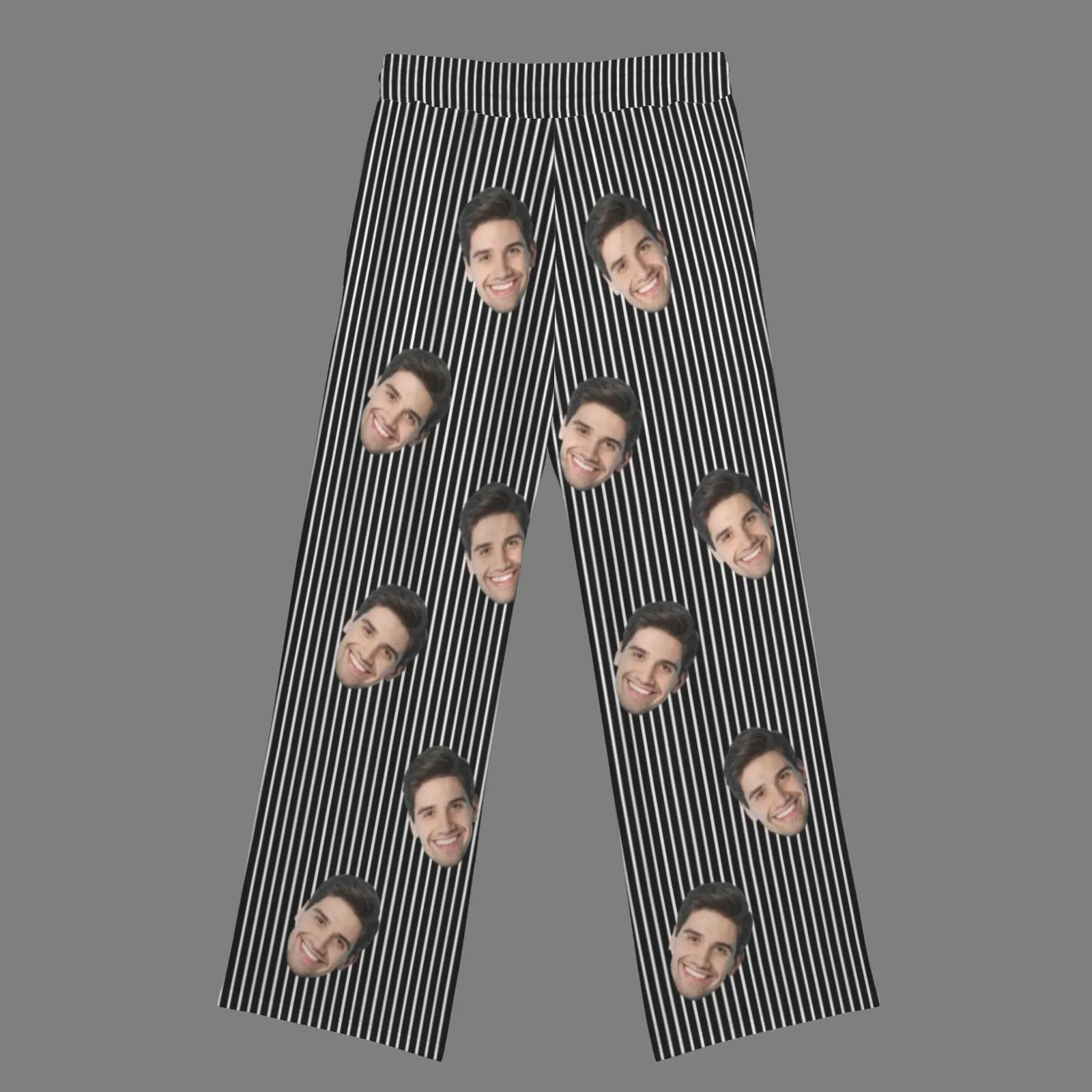 Custom Face Stripes Pattern Women's Drawstring Wide Leg Sweatpants