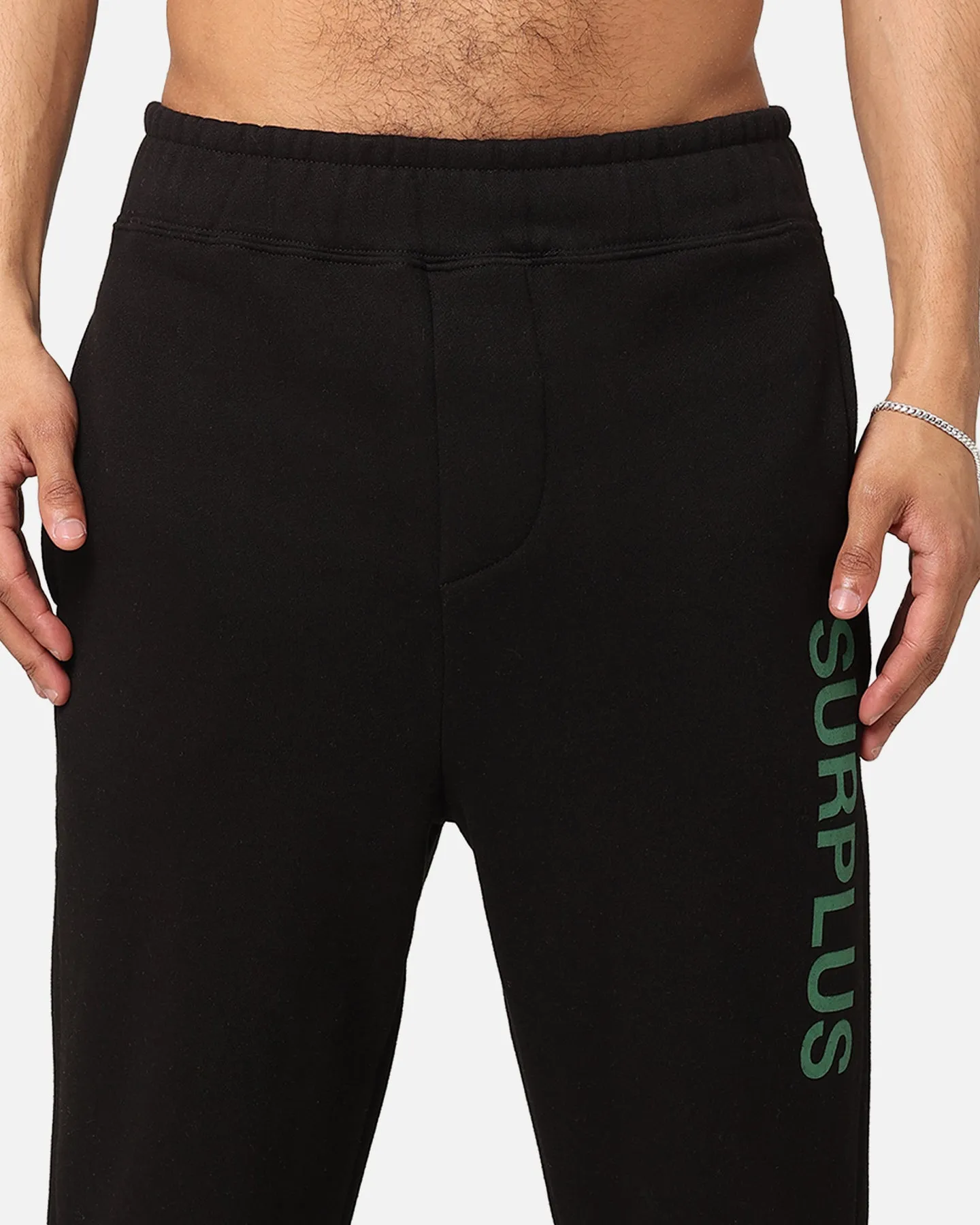 Daniel Patrick Surplus Logo Sweatpants Black/Hunter Green