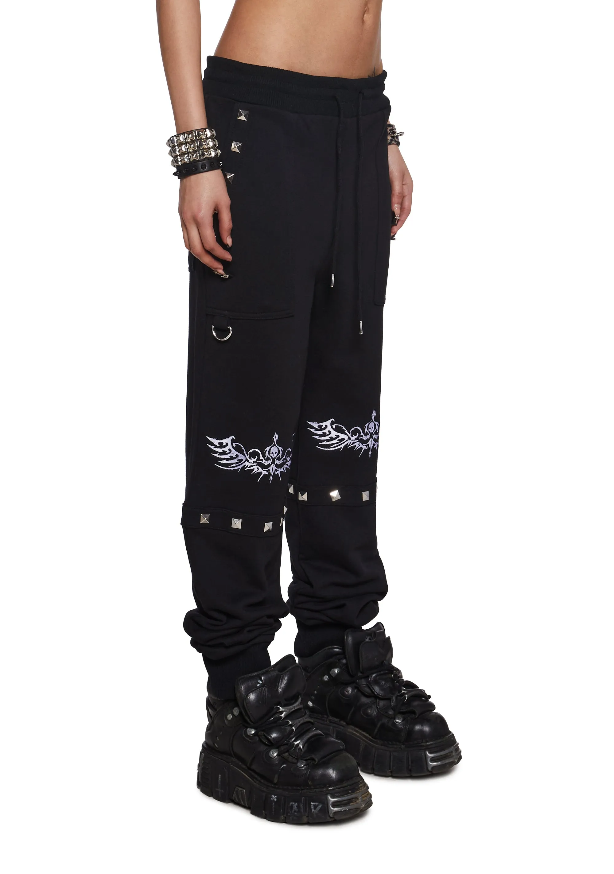 Dead Inside Studded Baggy Sweatpants