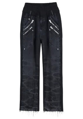 Denim Front Sweatpants