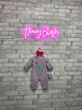 Dinosaur Girl's Applique Romper