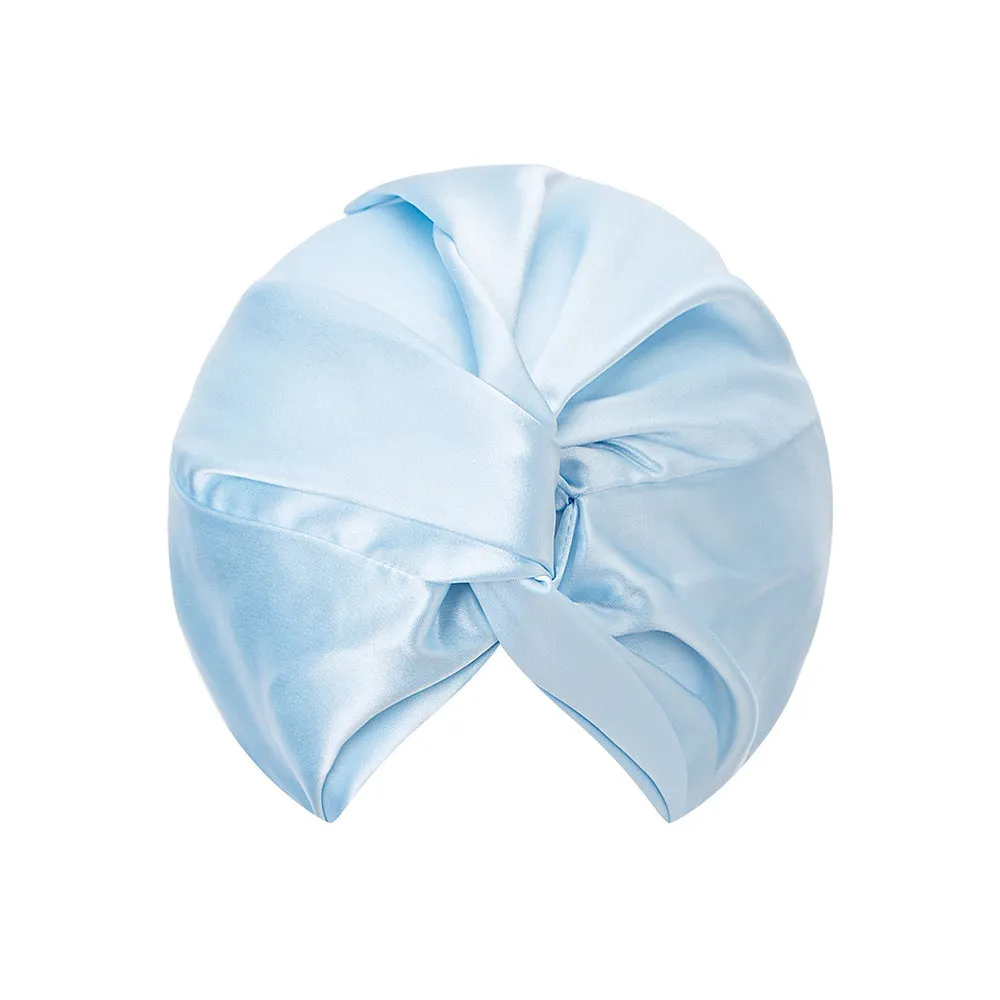 Double Layer Silk Bonnet - Light Blue