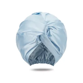 Double Layer Silk Bonnet - Light Blue