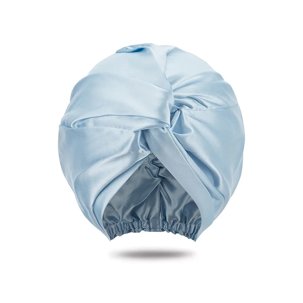 Double Layer Silk Bonnet - Light Blue