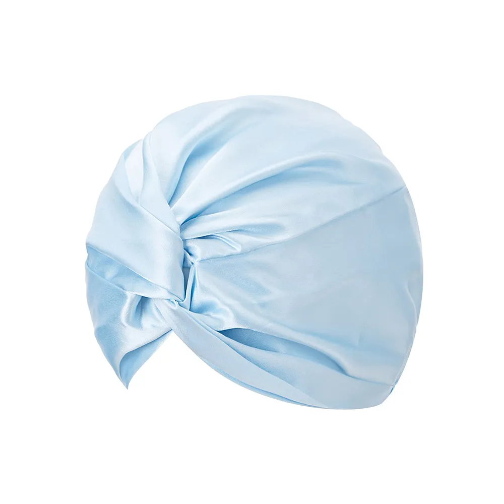 Double Layer Silk Bonnet - Light Blue