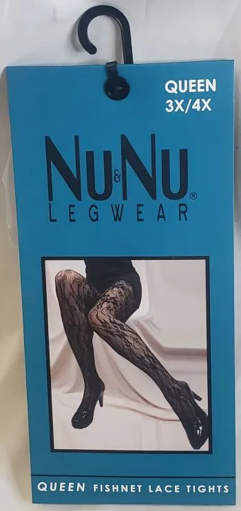 Eloise -- Women's Nylon Fishnet Lace Tights -- Black