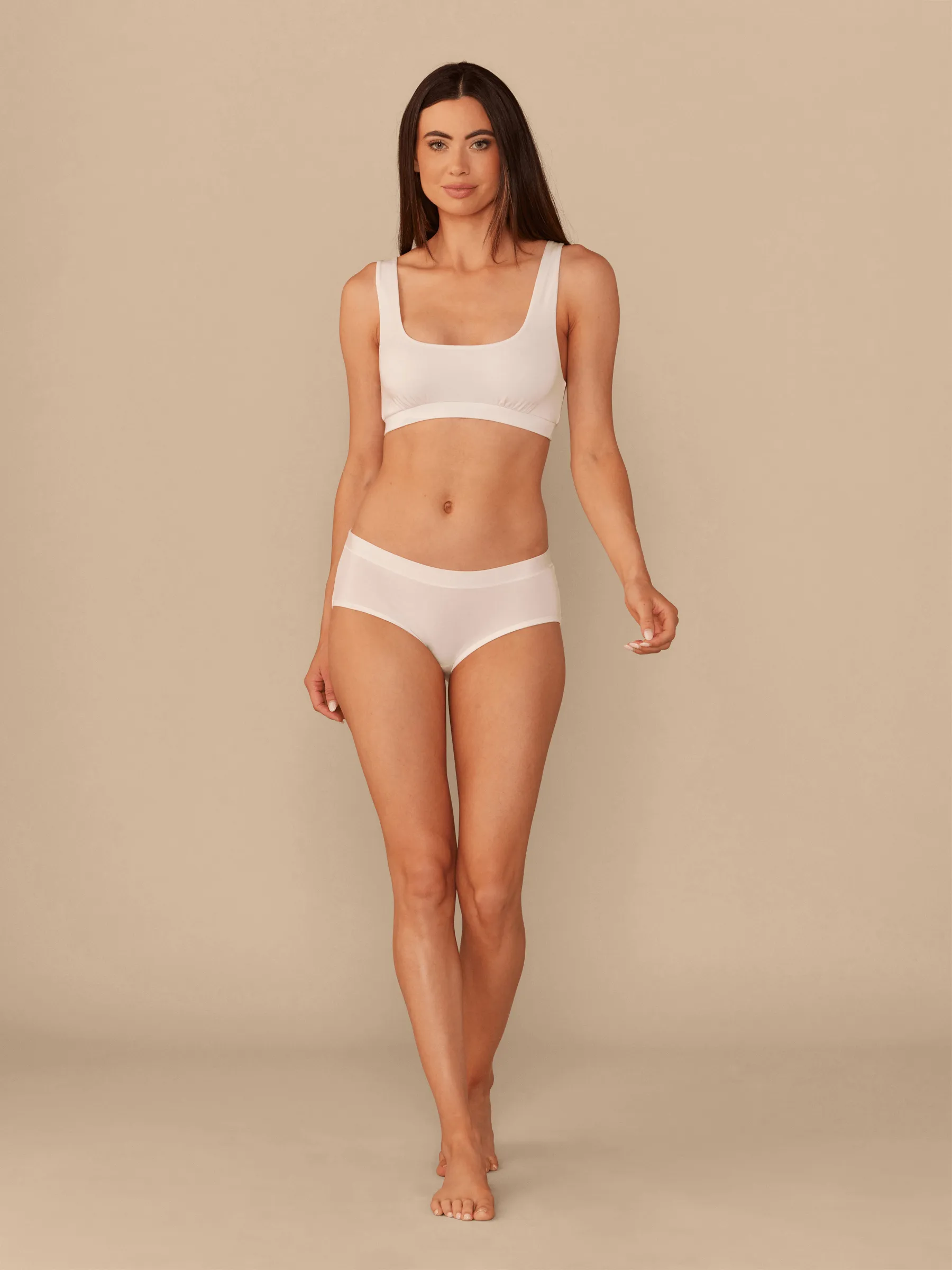 FeelFree Square Neck Bralette | White/White