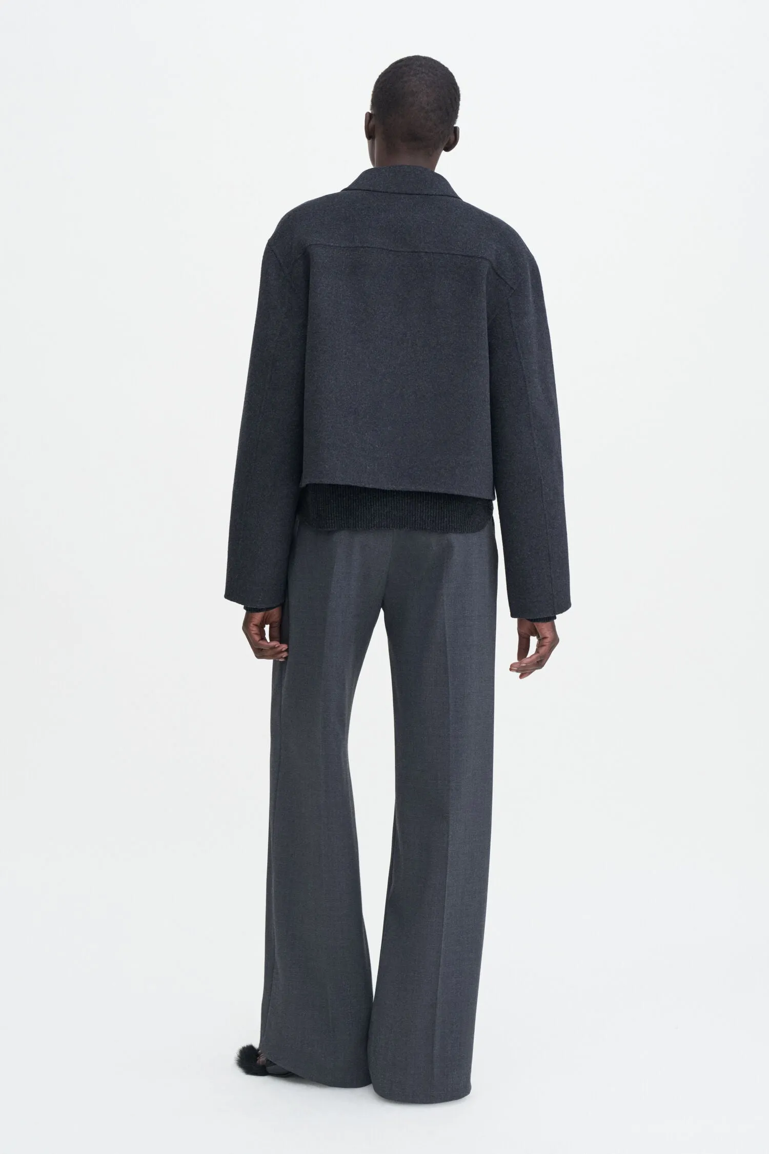 Filippa K Anthracite Short Wool Cashmere Jacket