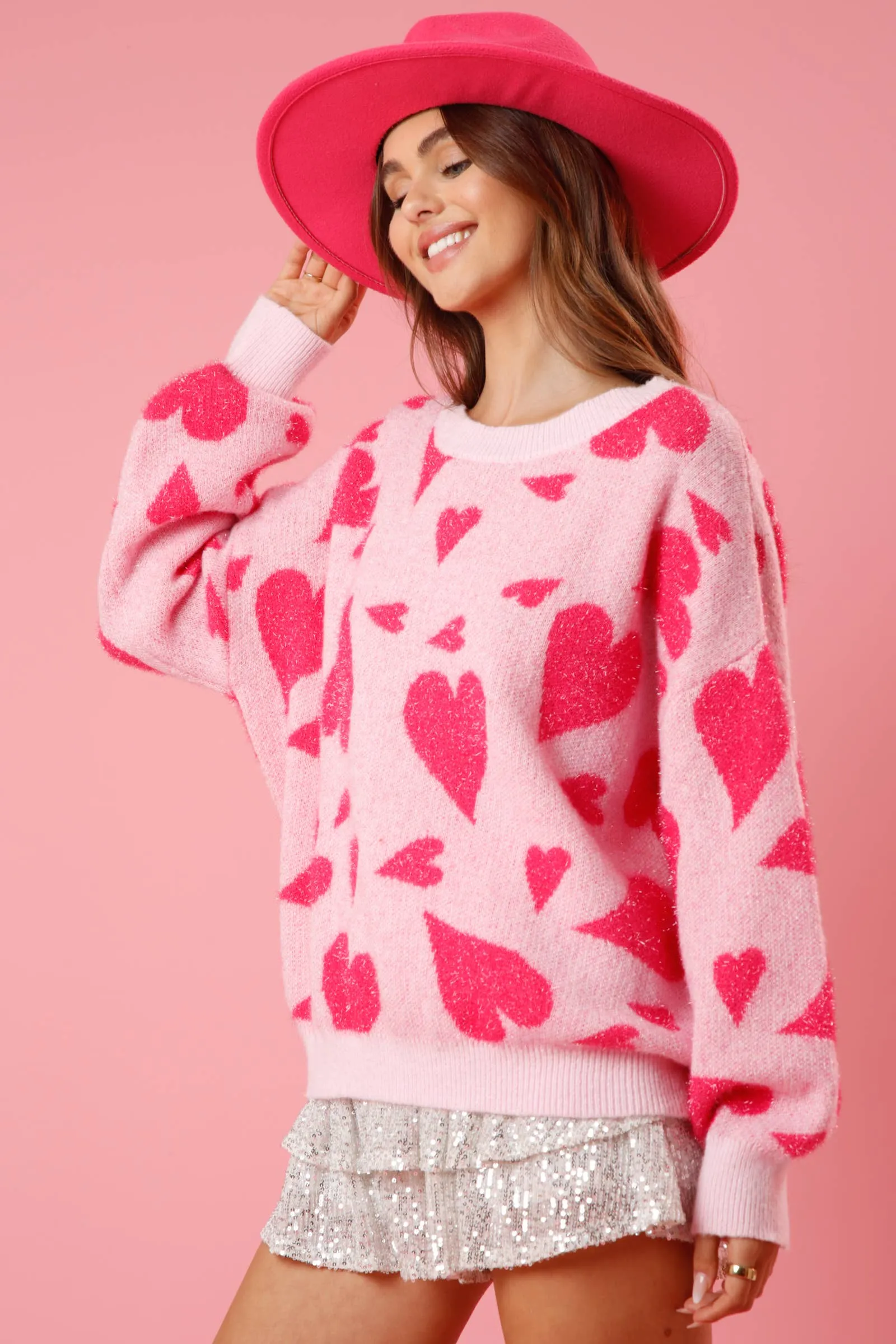 FINAL SALE Avery Shiny Hearts Sweater
