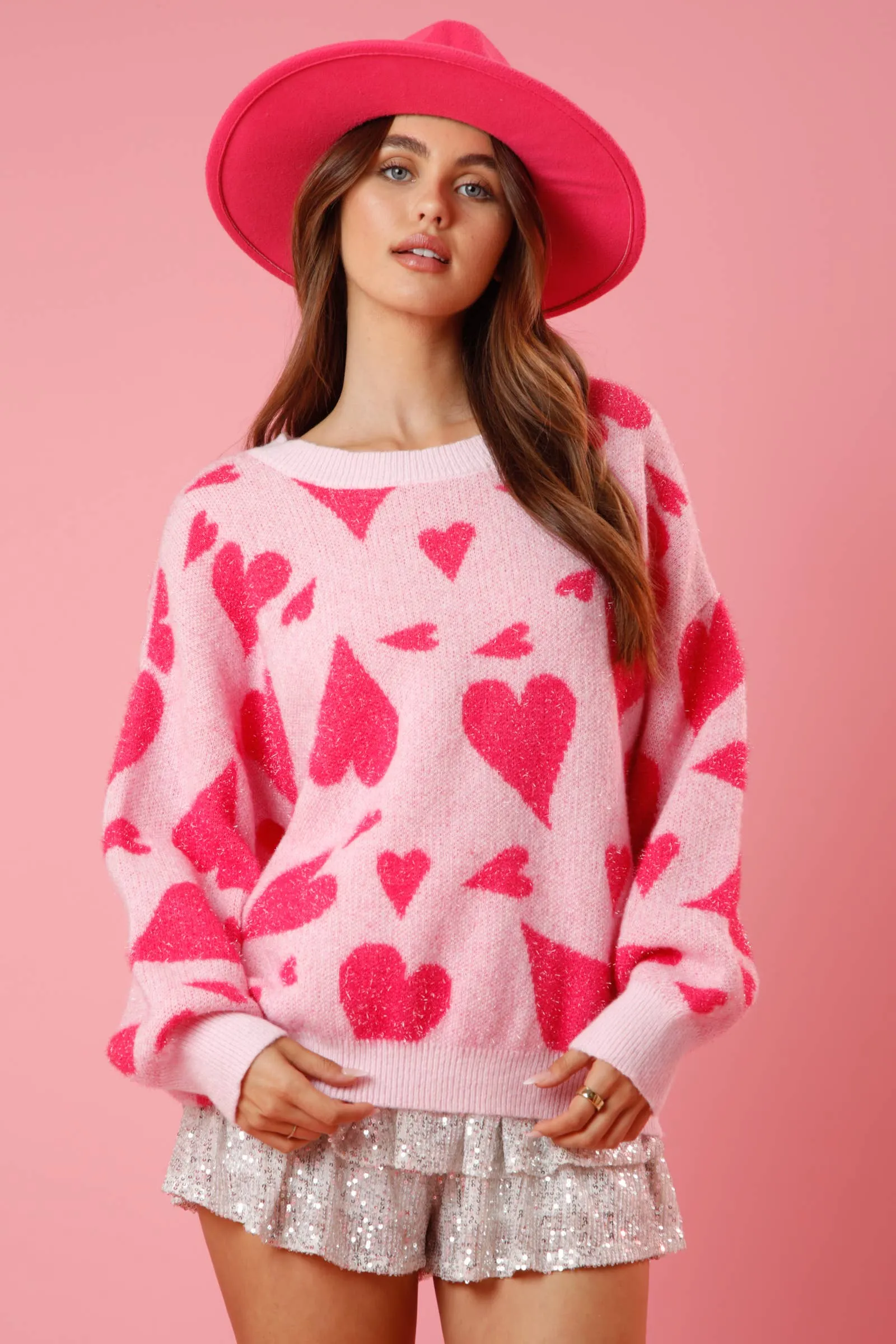 FINAL SALE Avery Shiny Hearts Sweater