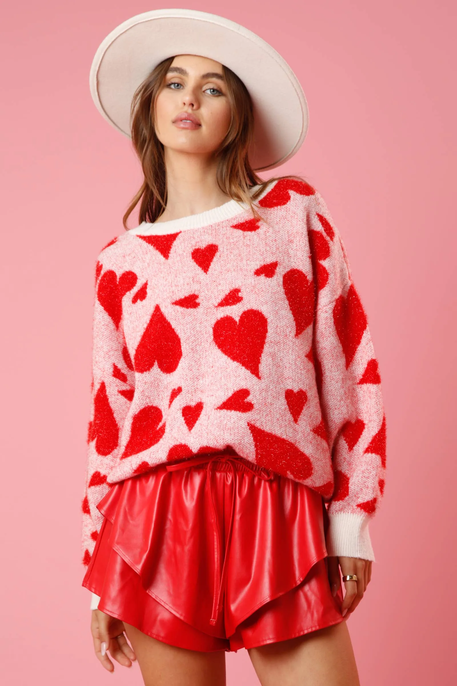 FINAL SALE Avery Shiny Hearts Sweater