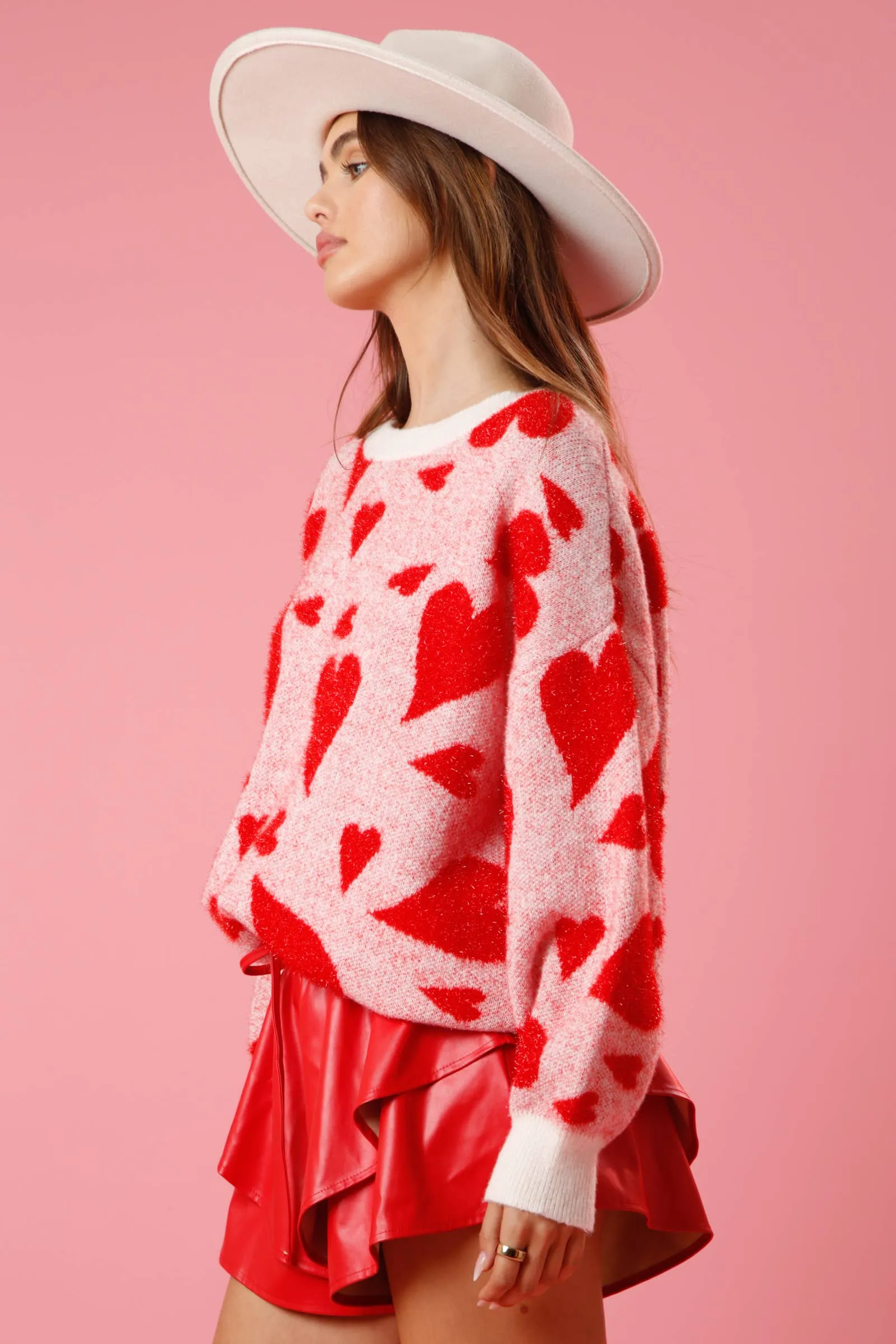 FINAL SALE Avery Shiny Hearts Sweater