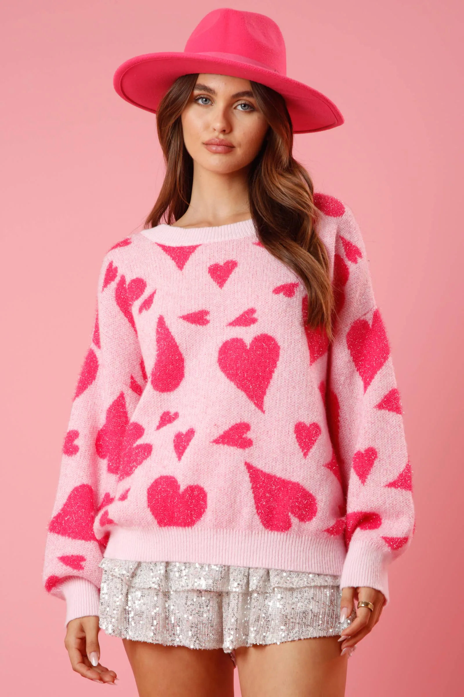 FINAL SALE Avery Shiny Hearts Sweater