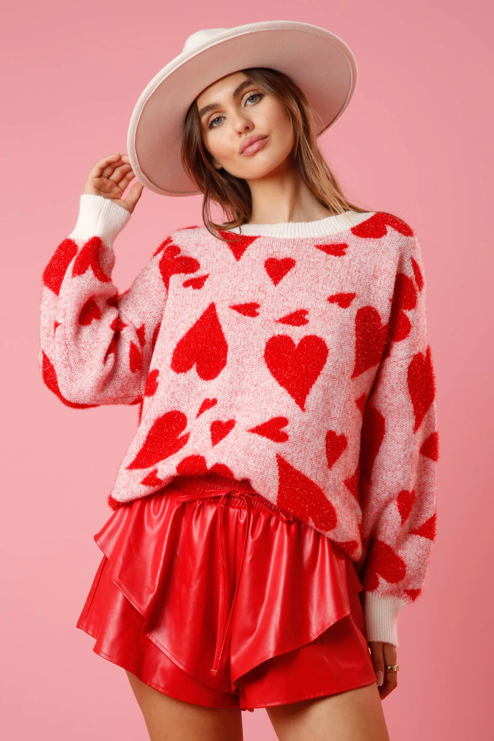 FINAL SALE Avery Shiny Hearts Sweater