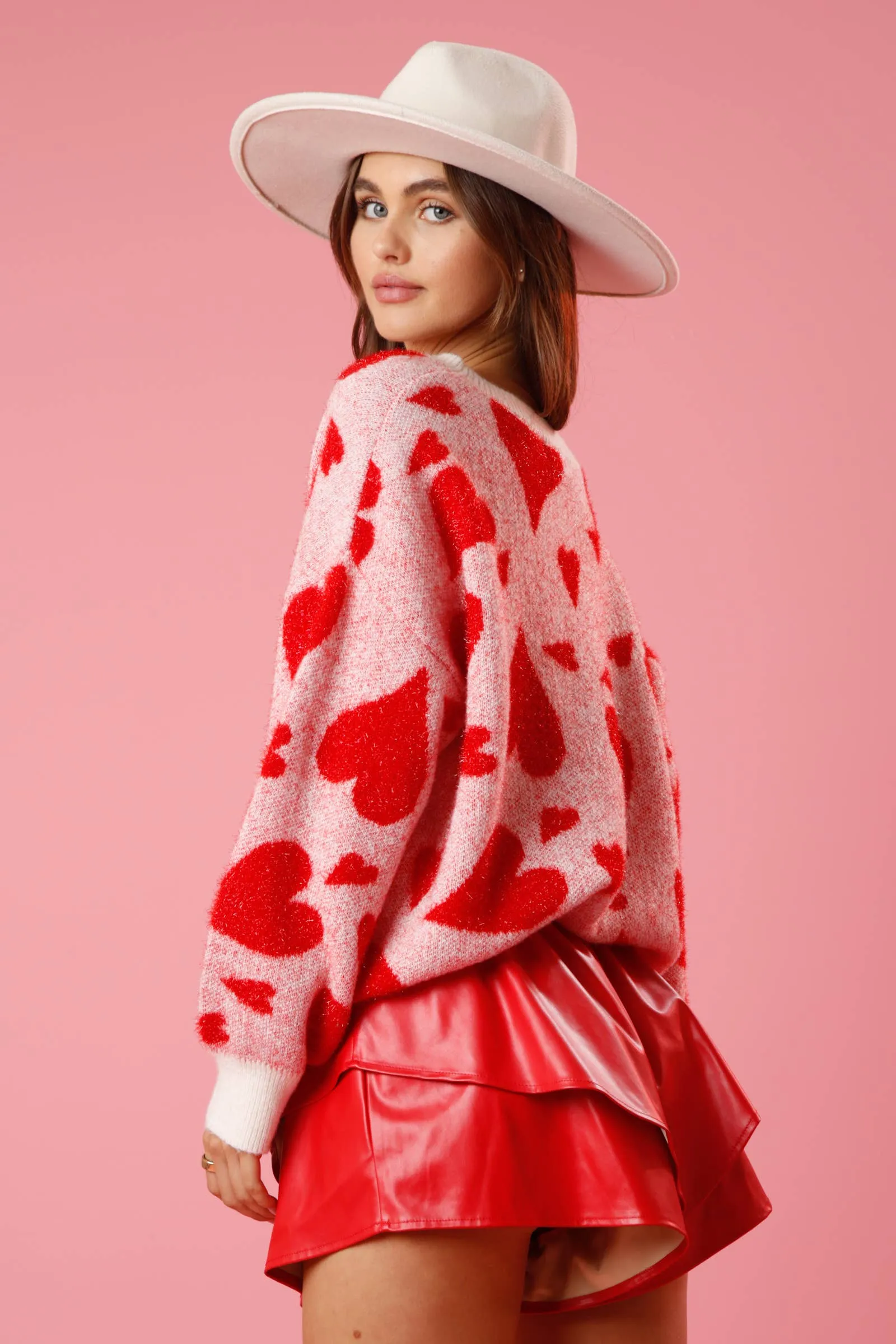 FINAL SALE Avery Shiny Hearts Sweater