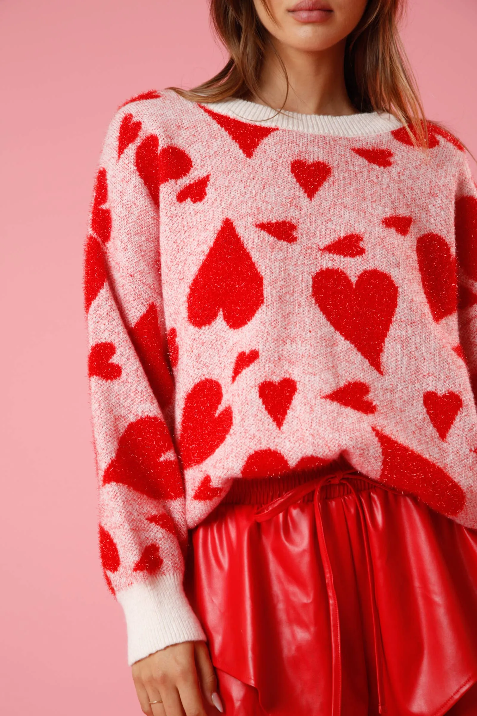 FINAL SALE Avery Shiny Hearts Sweater