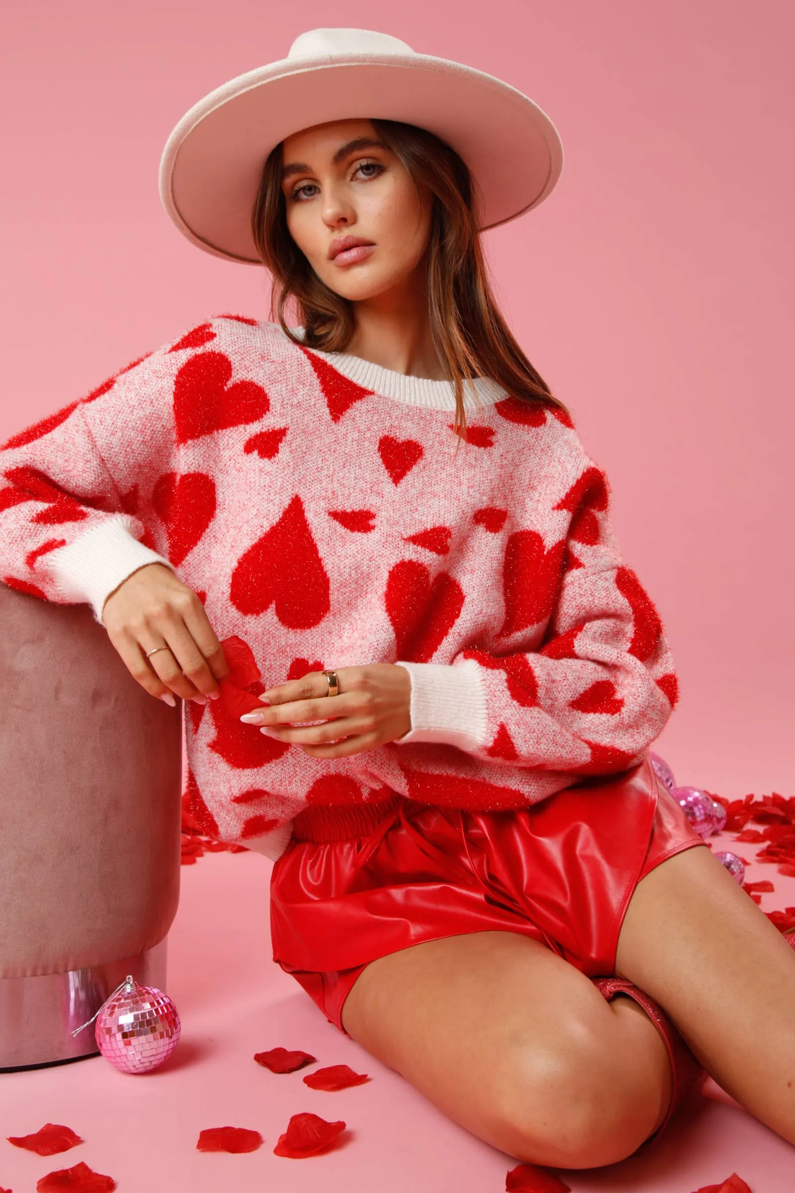 FINAL SALE Avery Shiny Hearts Sweater