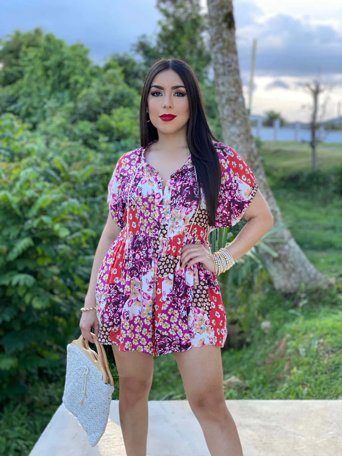 Floral Print Romper