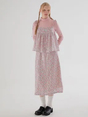 Floral Sequin Straight Skirt