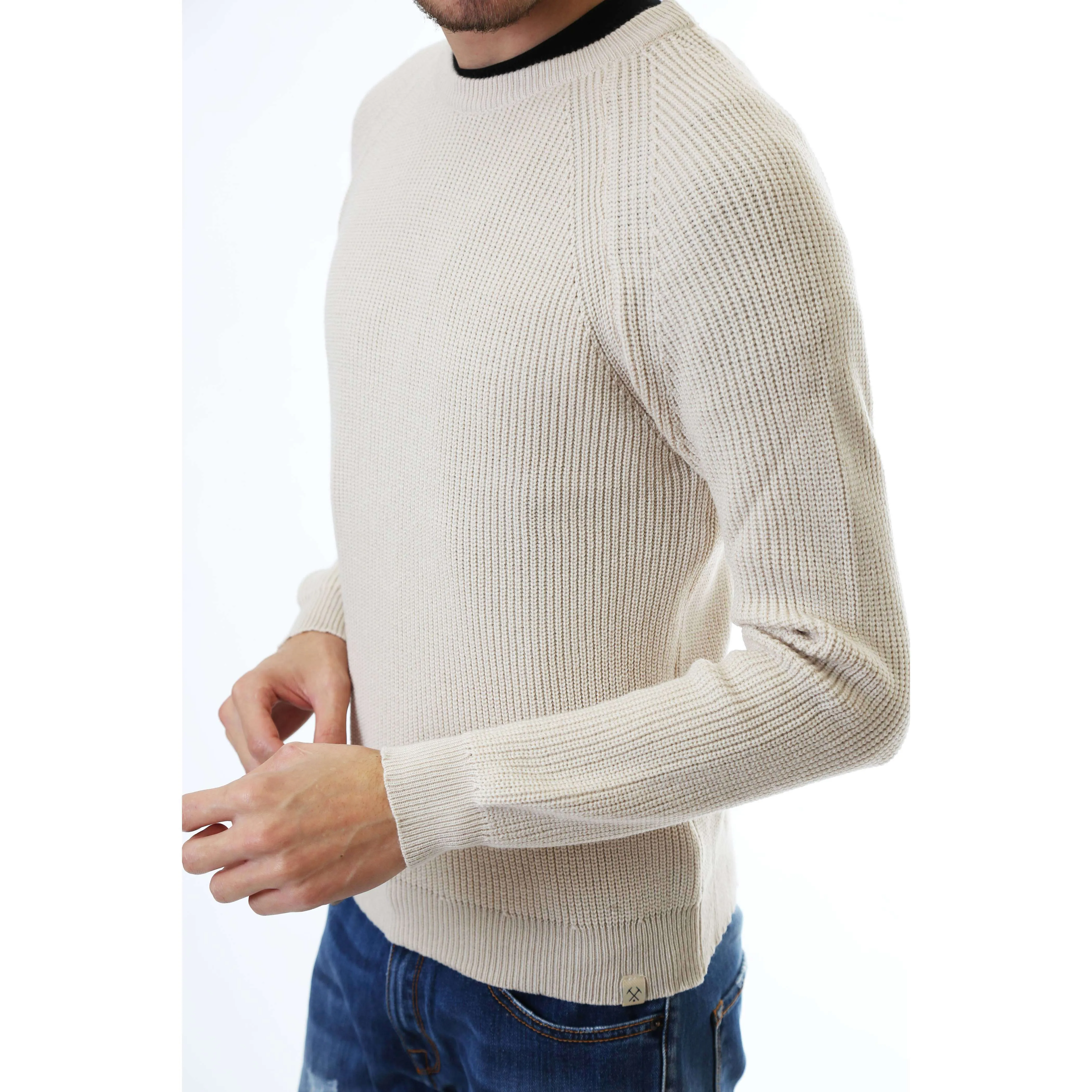 Gold Rush Uomo Maglia Pullover Girocollo Salk White