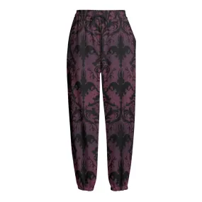 Gothic Purple Knitted Fleece Pants