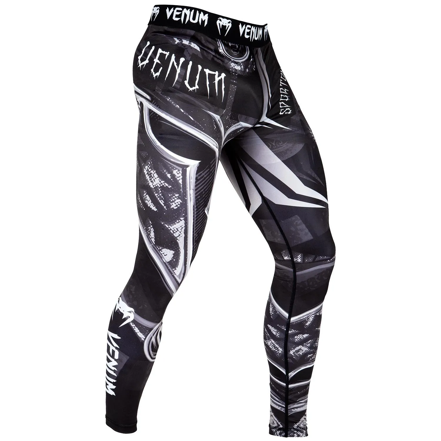 Grappling Tights - Venum Spats - Gladiator 3.0  - Sort-Hvid