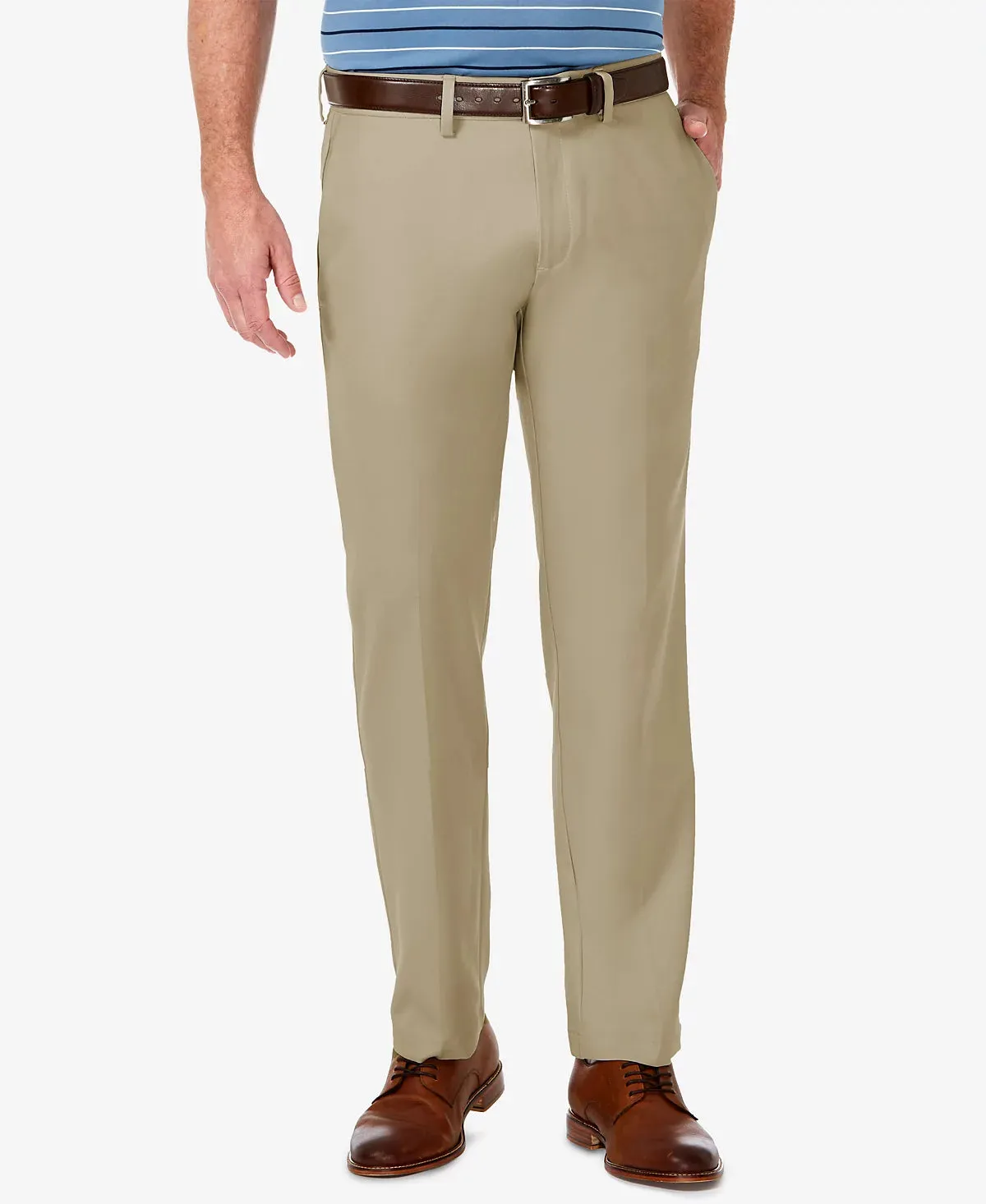 Haggar Men's Cool 18 PRO Stretch Straight Fit Flat Front Dress Pants