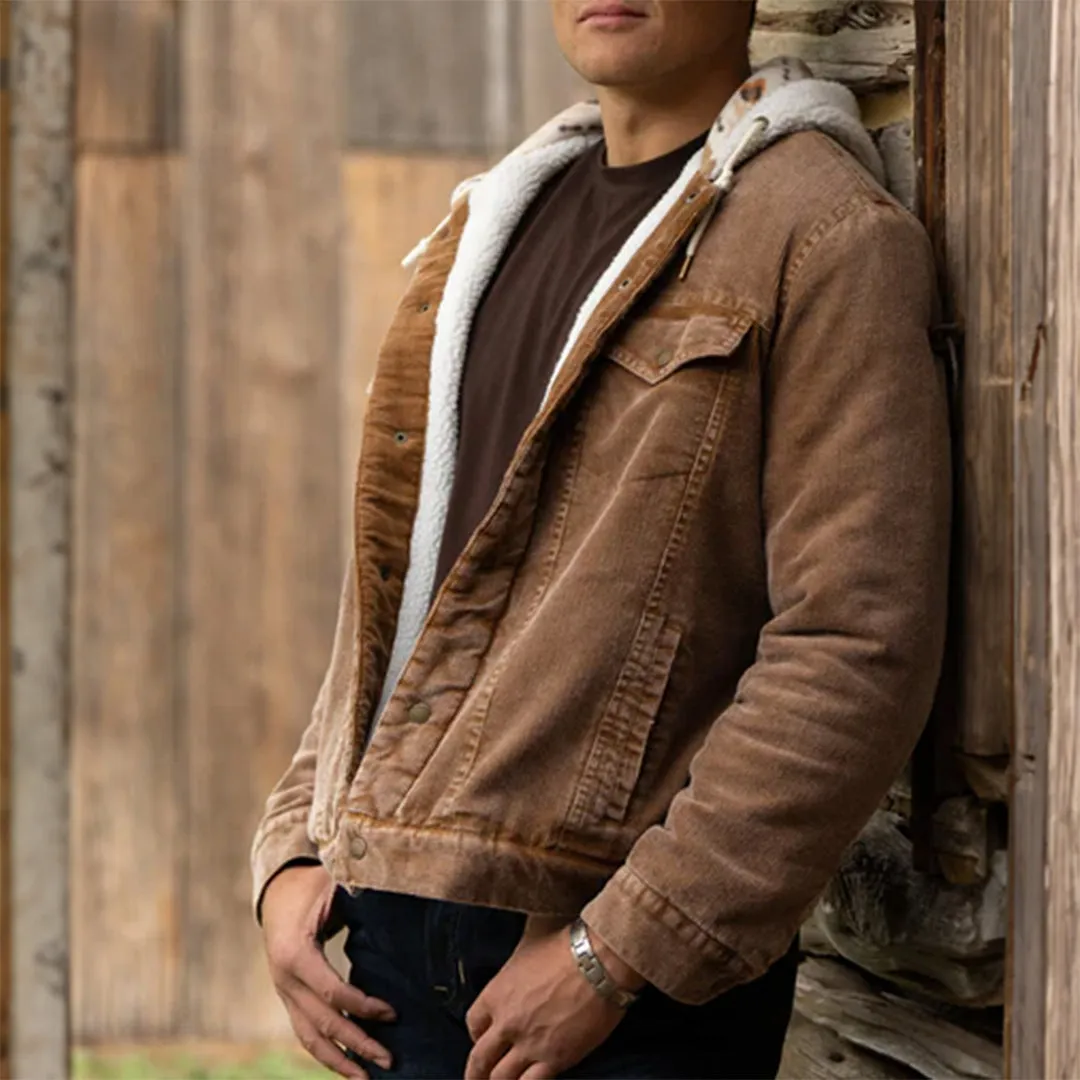 Hooey Men's Corduroy Hooded Jacket
