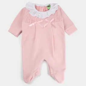 Infant Girls Knitted Romper Smoking Panel-G.Pink