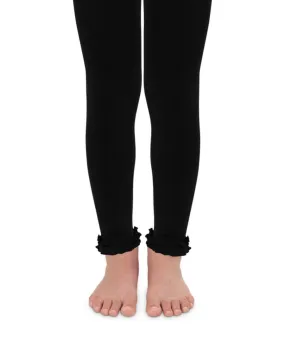 Jefferies Socks Black Ruffle Footless Tights