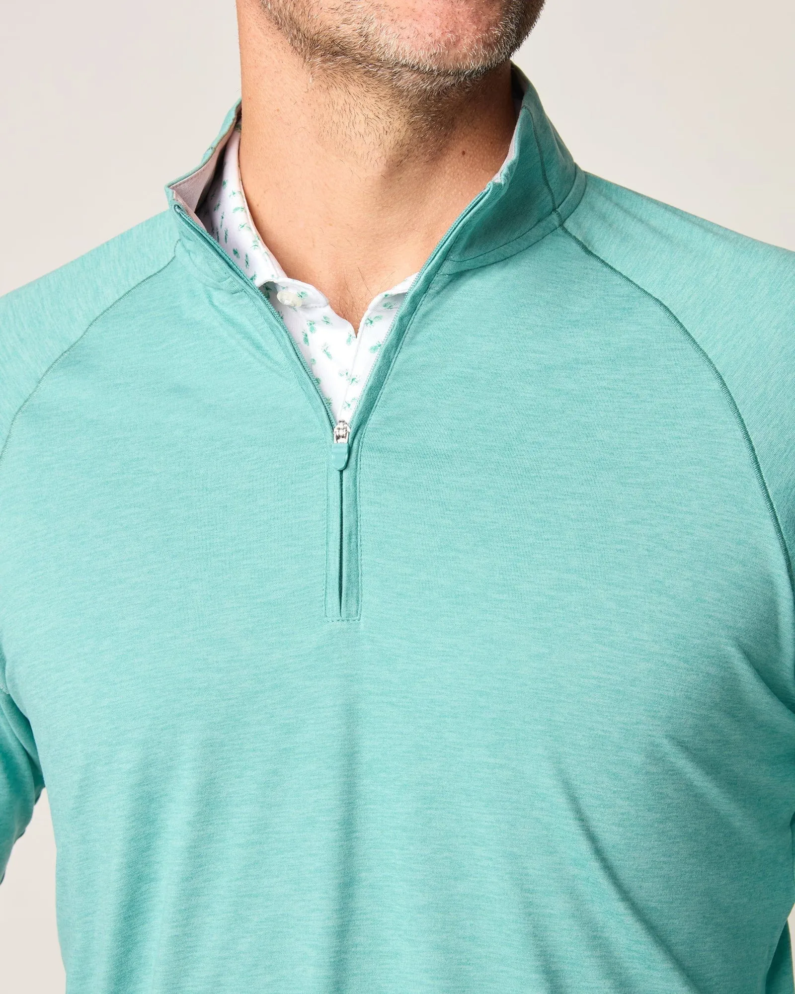 Johnnie-O Freeborne Performance 1/4 Zip Pullover Sweater - Green Grass