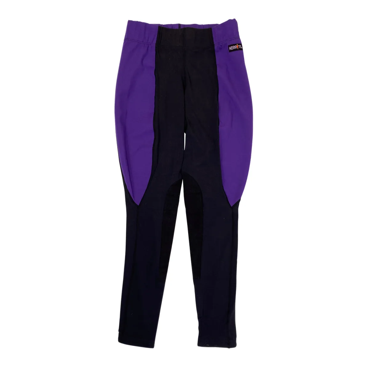 Kerrits Performance Knee Patch Tights in Black/Purple - Women's Small