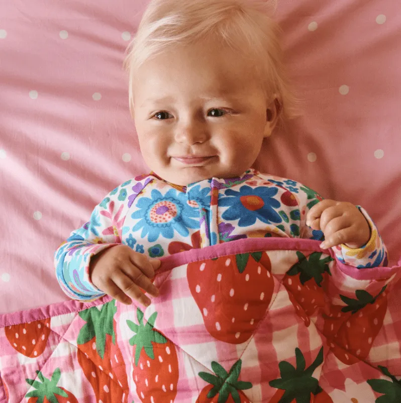 Kip and Co Rainbow Flowers Long Sleeve Zip Romper