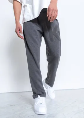 Konus Men's Chenille Embroidery Sweatpants in Heather Grey