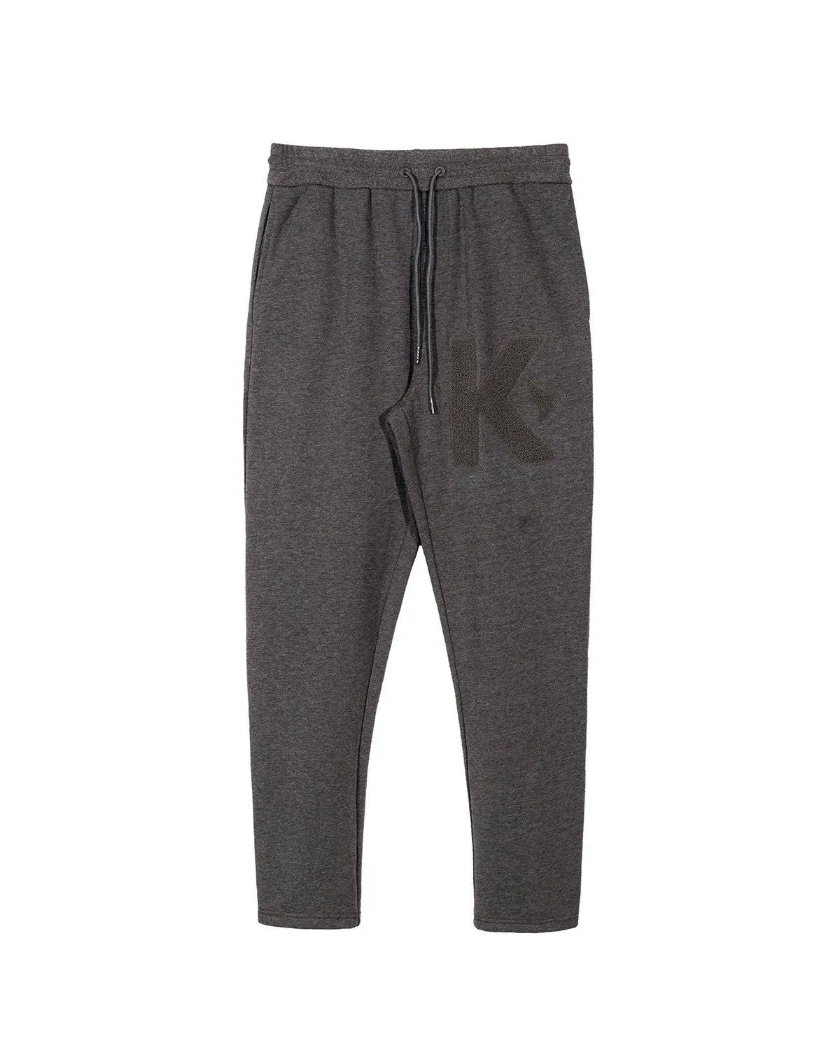 Konus Men's Chenille Embroidery Sweatpants in Heather Grey