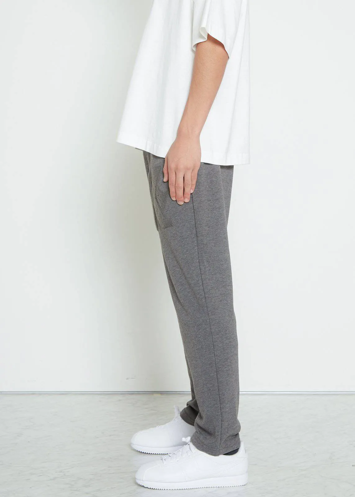 Konus Men's Chenille Embroidery Sweatpants in Heather Grey