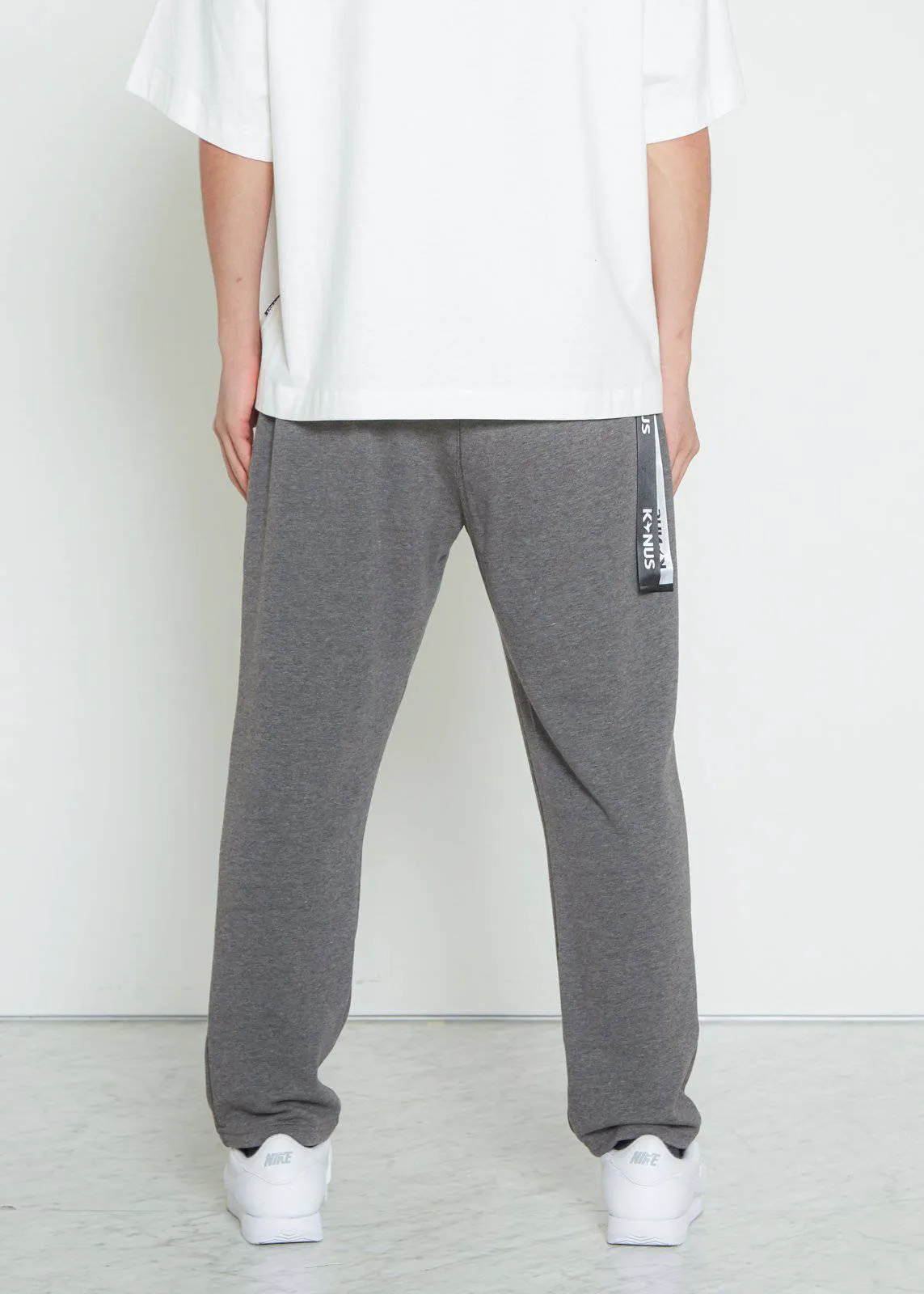 Konus Men's Chenille Embroidery Sweatpants in Heather Grey