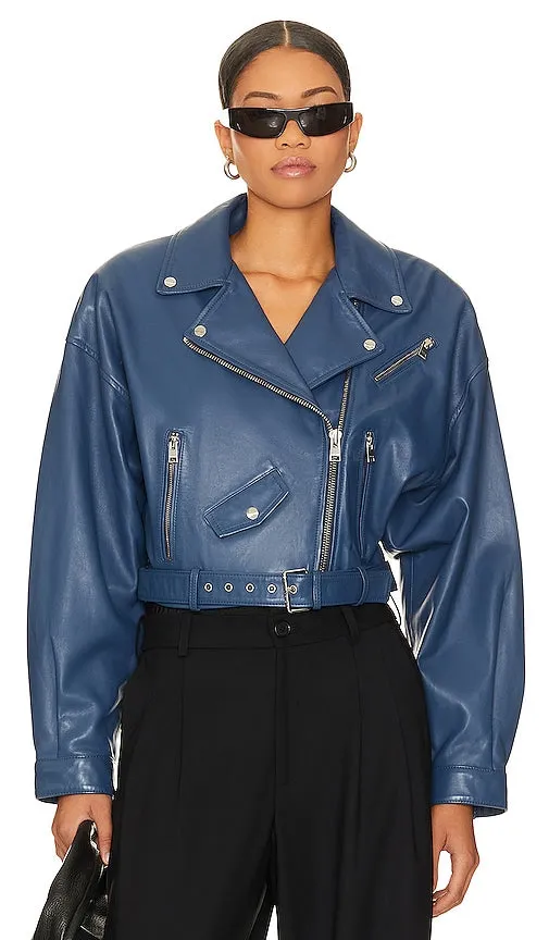 LAMARQUE Dylan Cropped Jacket in Navy