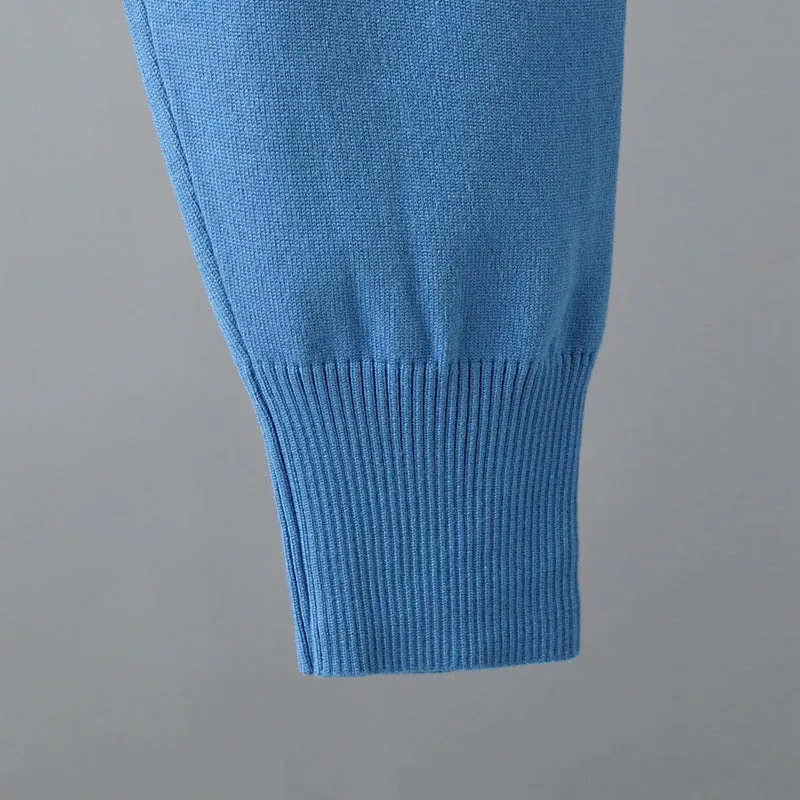 Magdalyn Frauen Winter warme Strick anzüge Mode solide Roll kragen pullover lange Harems hose Trainings anzüge Herbst lässig 2 Stück Pullover Set