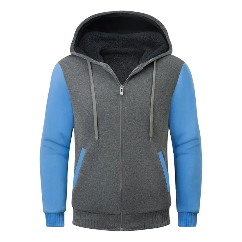 Men's Fleece Zipper Hoodie – Sherpa Lined Winter Jacket