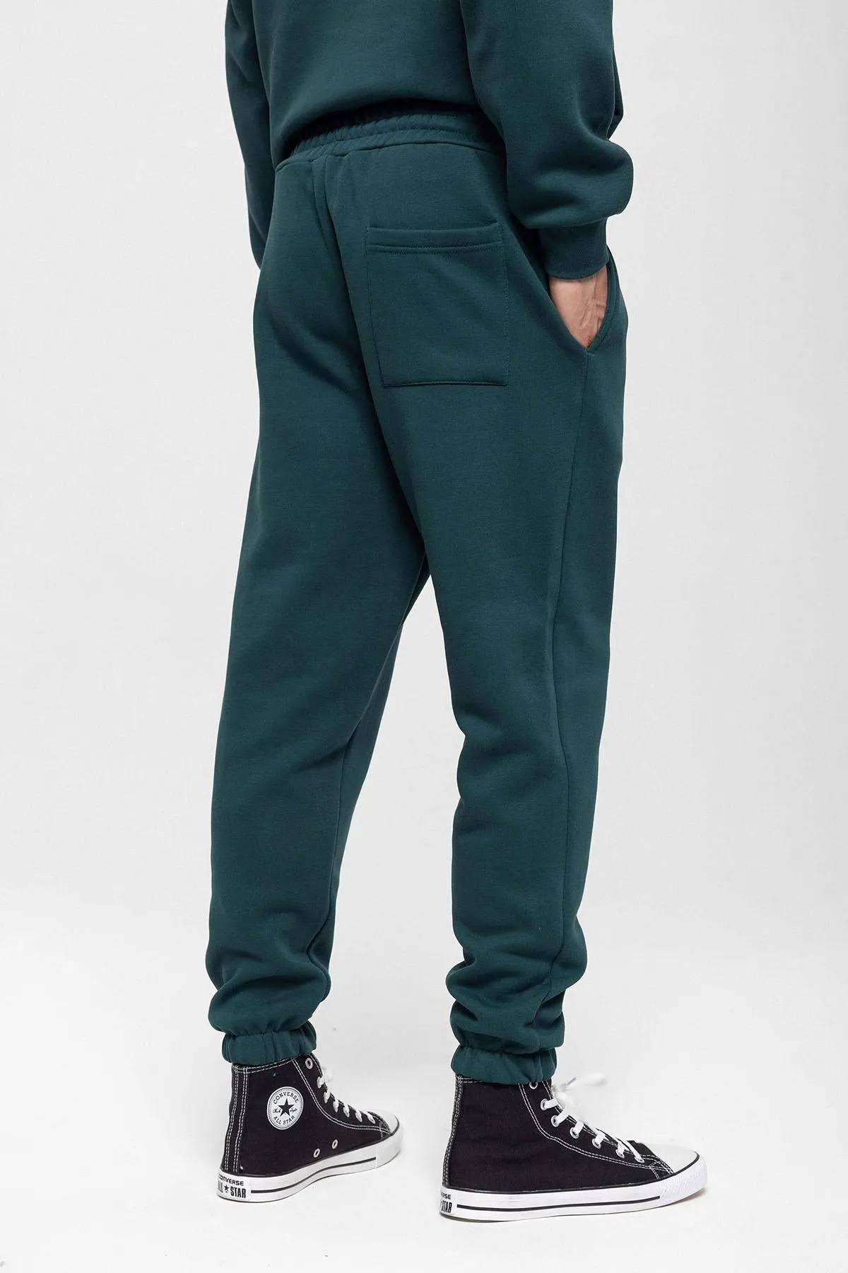 Men's Green Tracksuit with Elastic Legs - Wessi