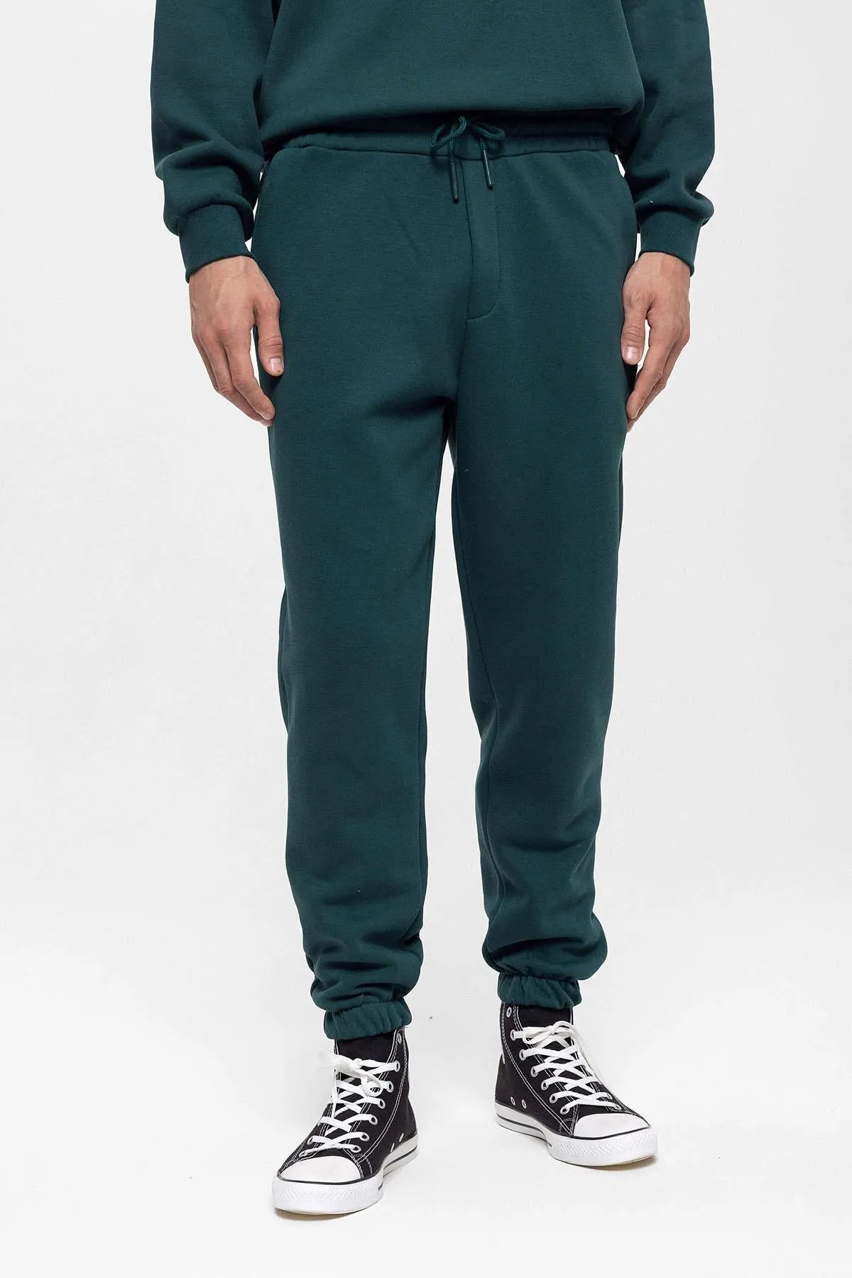 Men's Green Tracksuit with Elastic Legs - Wessi