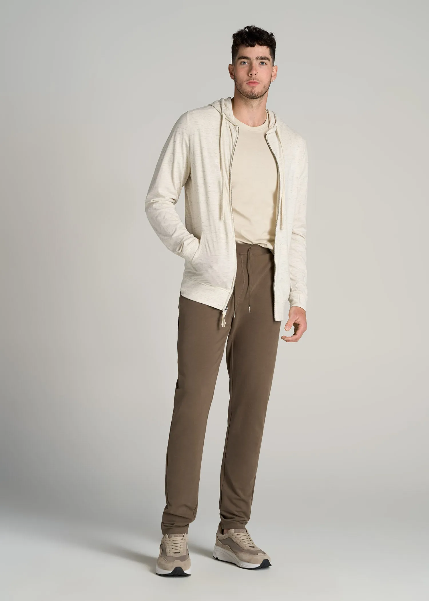 Microsanded French Terry Sweatpants for Tall Men in Army Brush