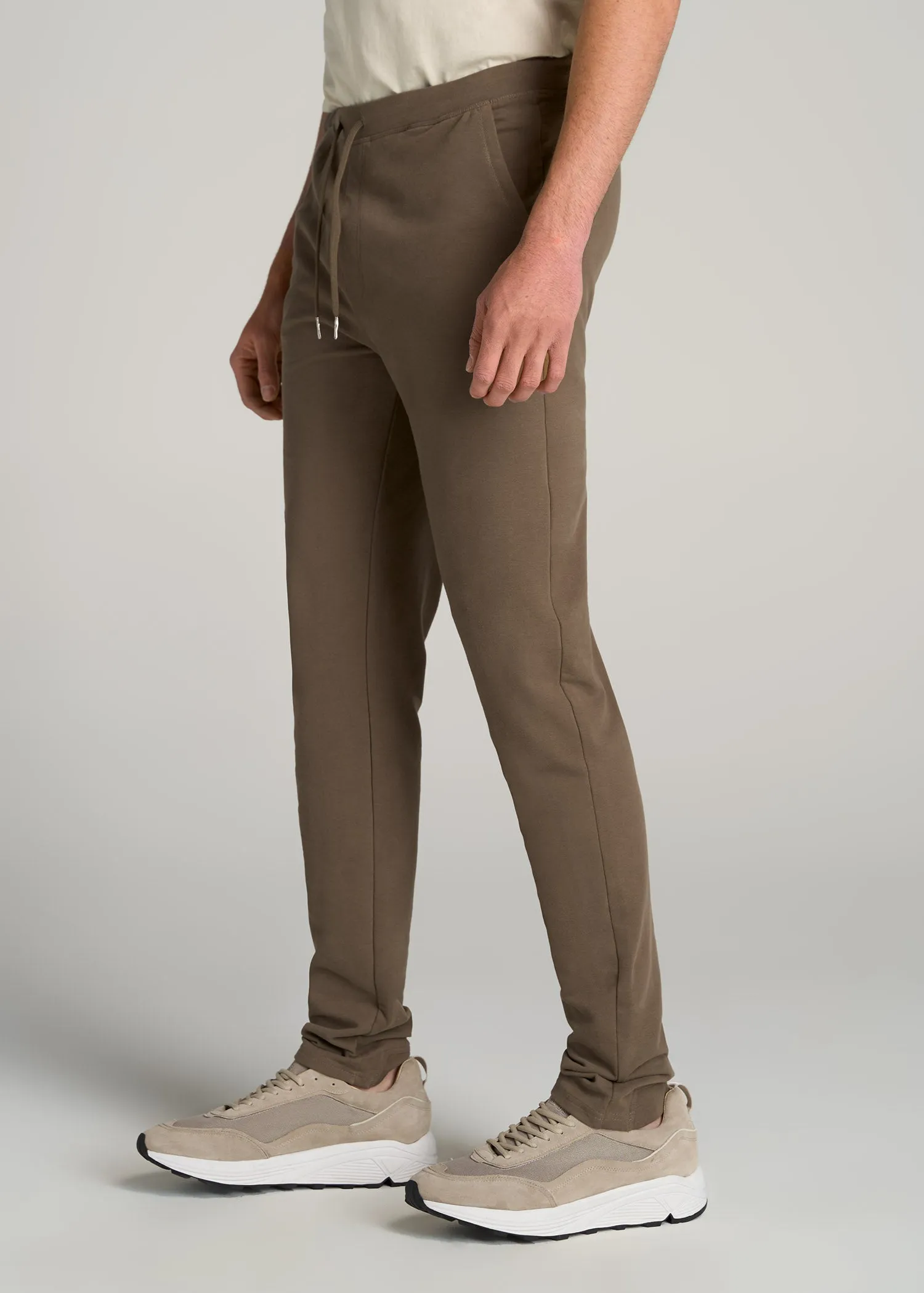 Microsanded French Terry Sweatpants for Tall Men in Army Brush