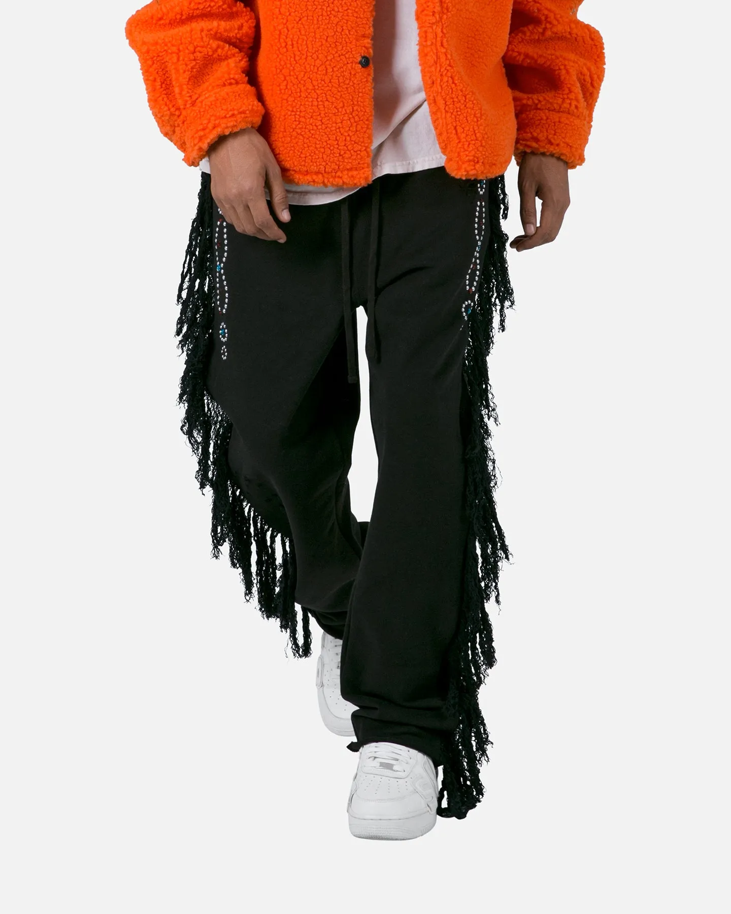 MNML Trail Frayed Sweat Pants Black