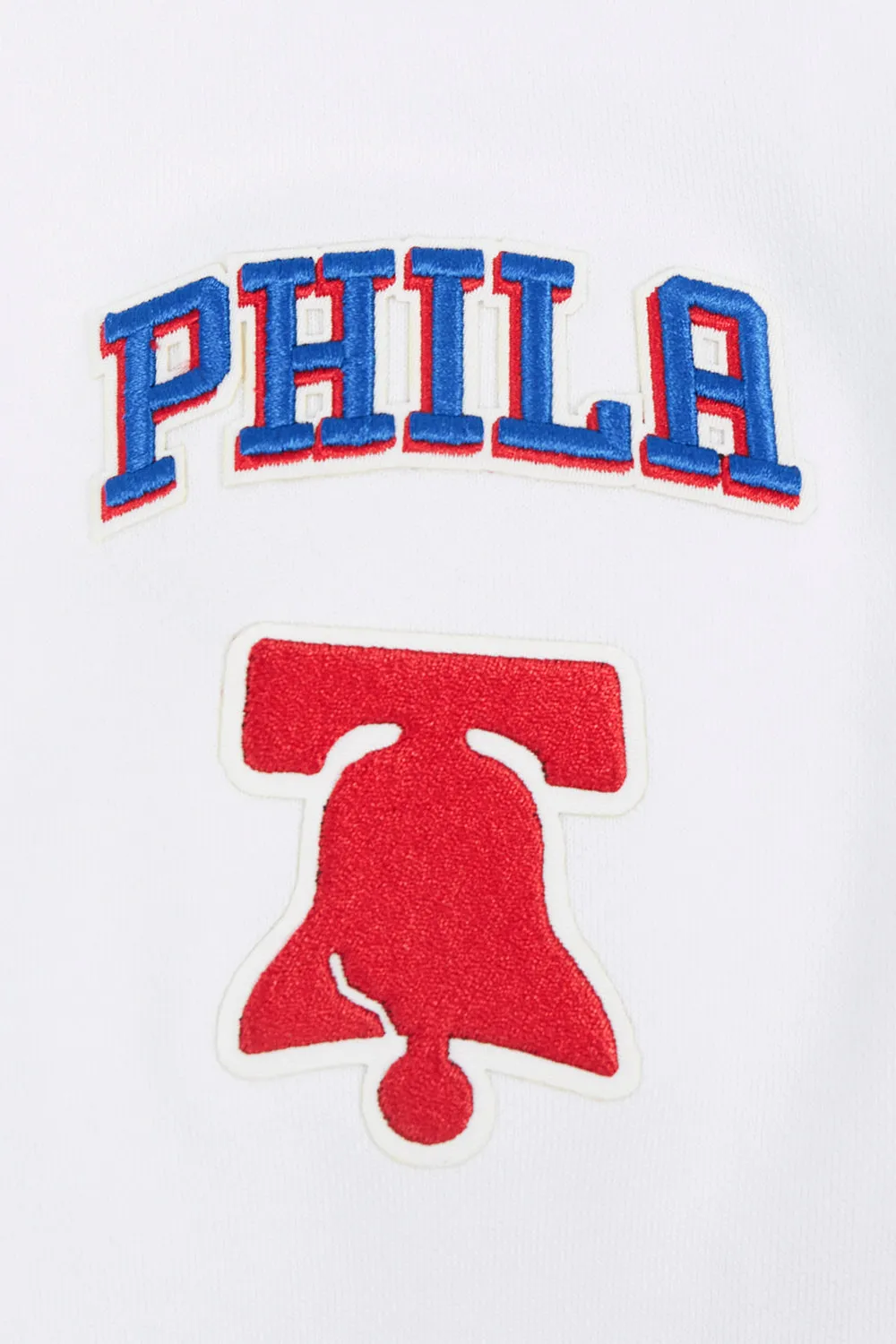 NBA PHILADELPHIA 76ERS CLASSIC WOMEN'S CROPPED PO HOODIE (WHITE)